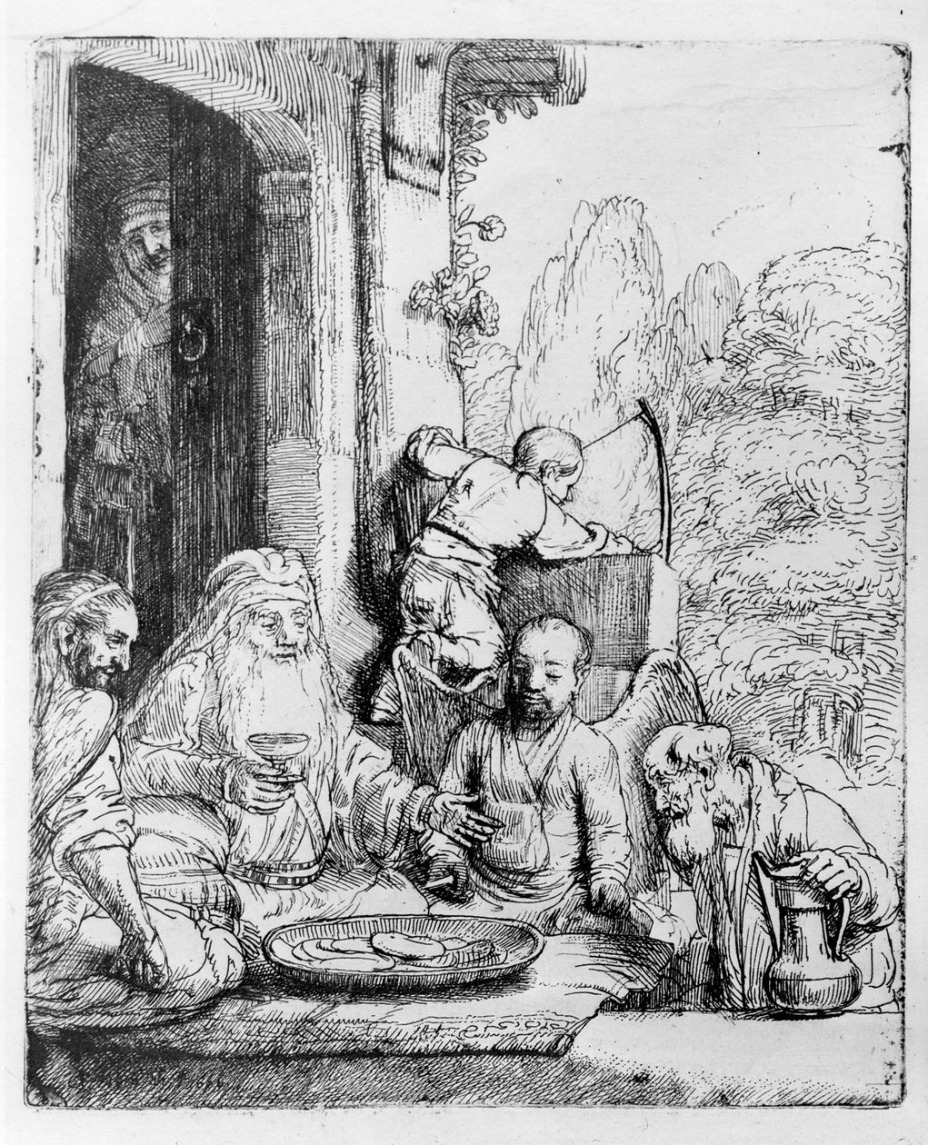 Abraham underholder englene, 1656 af Rembrandt van Rijn