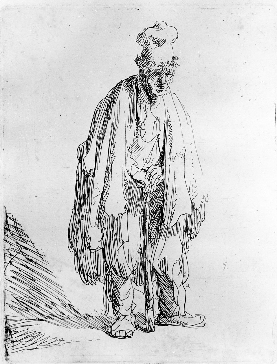 Tigger i høj kasket, c.1630 af Rembrandt van Rijn