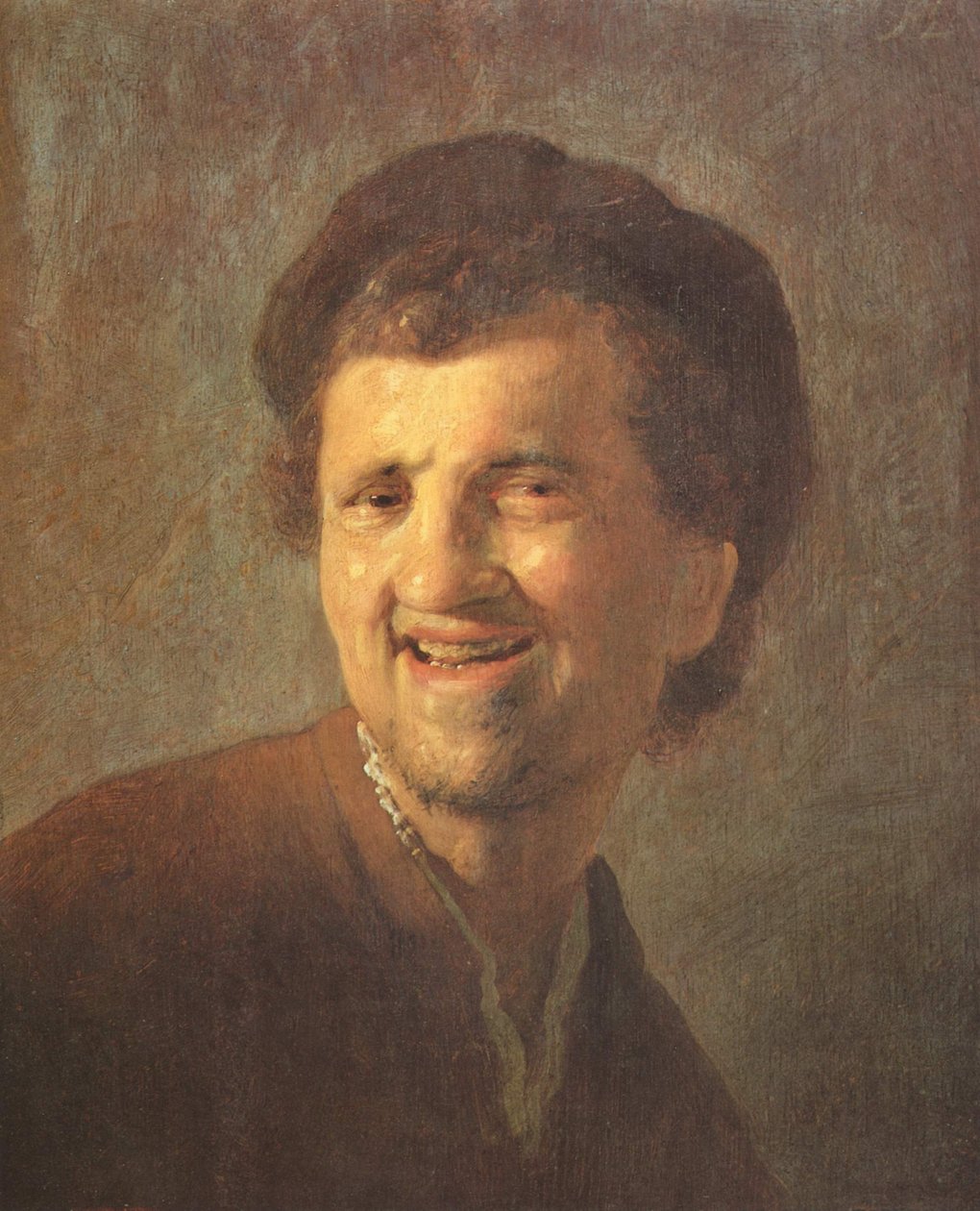 Buste af en grinende ung mand af Rembrandt van Rijn