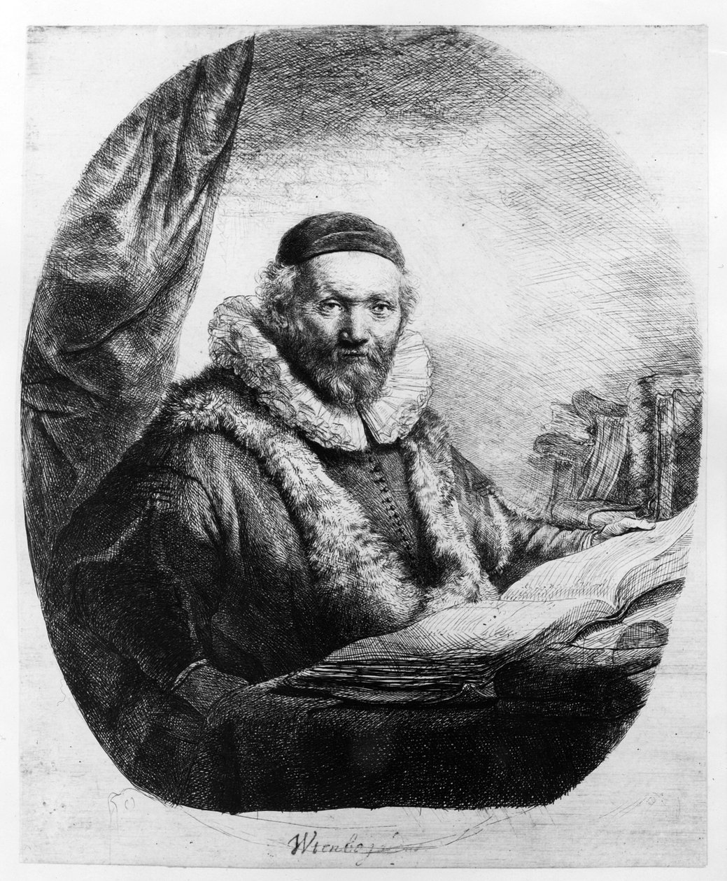 Jan Uytenbogaert, Remonstrants prædikant, 1635 af Rembrandt van Rijn