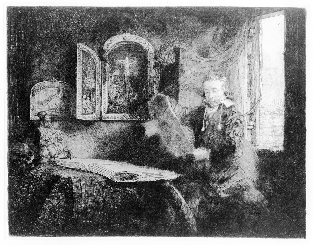 Portræt af Abraham Francen, ca. 1657 af Rembrandt van Rijn