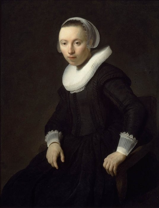 Portræt af en siddende kvinde af Rembrandt van Rijn