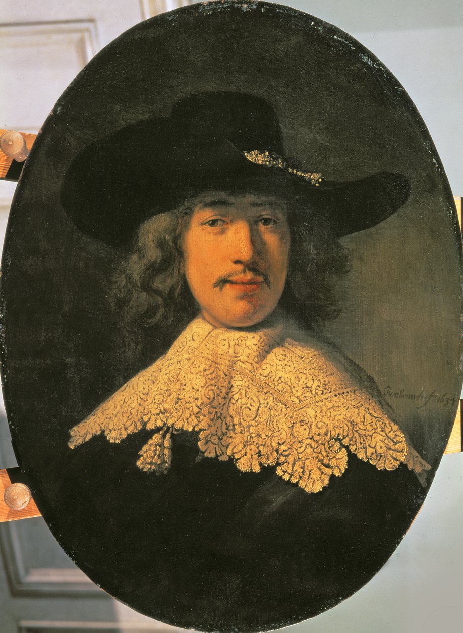 Portræt af en ung mand med blondekrave, 1634 af Rembrandt van Rijn