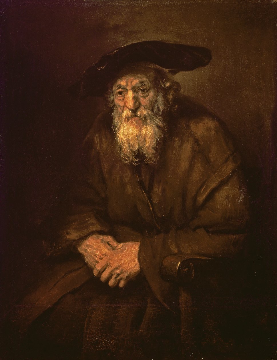 Portræt af en gammel jøde af Rembrandt van Rijn