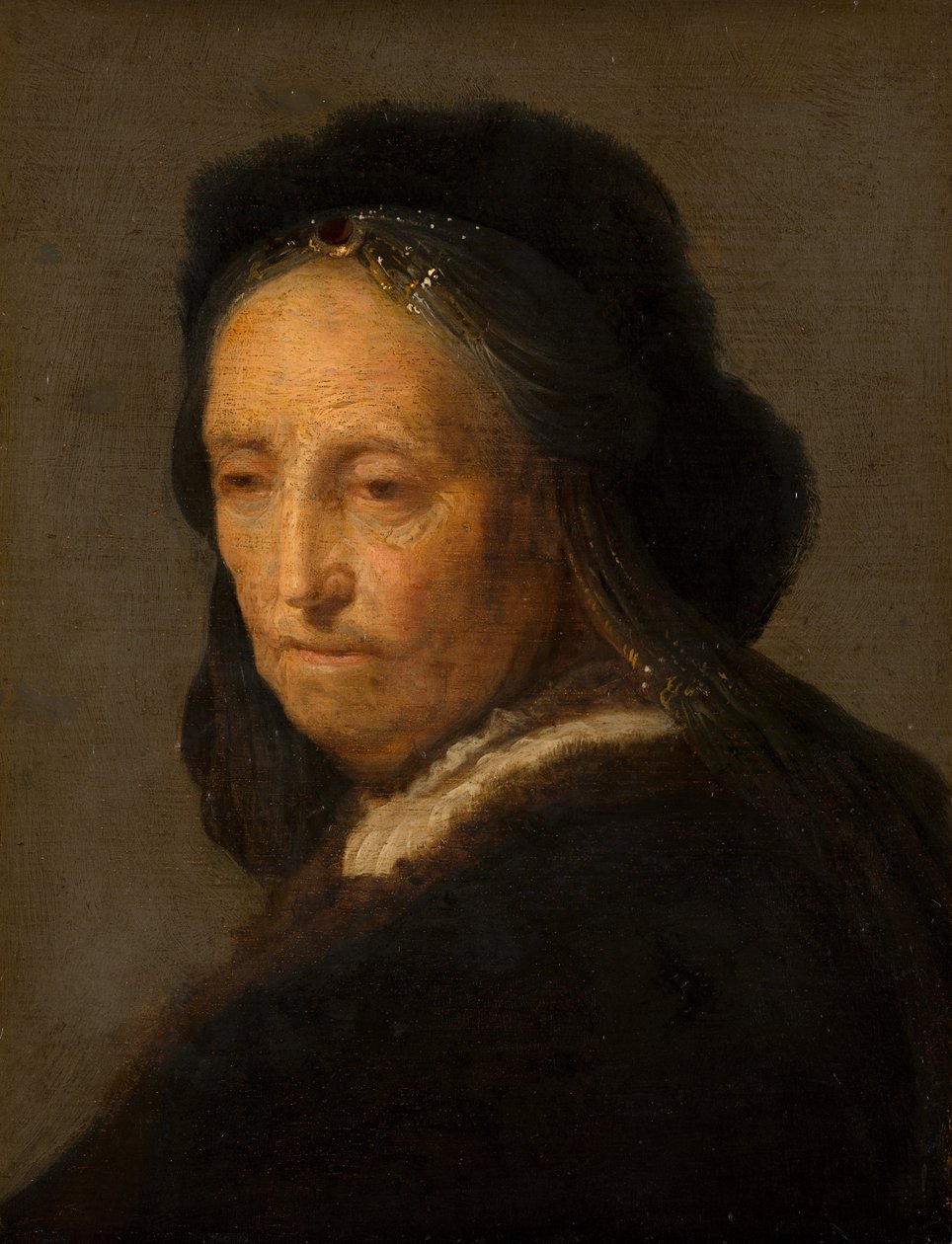 Portræt af en gammel kvinde, ca. 1600-1700 af Rembrandt van Rijn