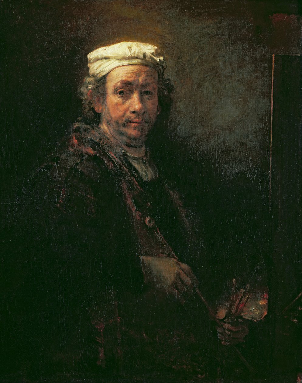 Portræt af kunstneren ved hans staffeli, 1660 af Rembrandt van Rijn