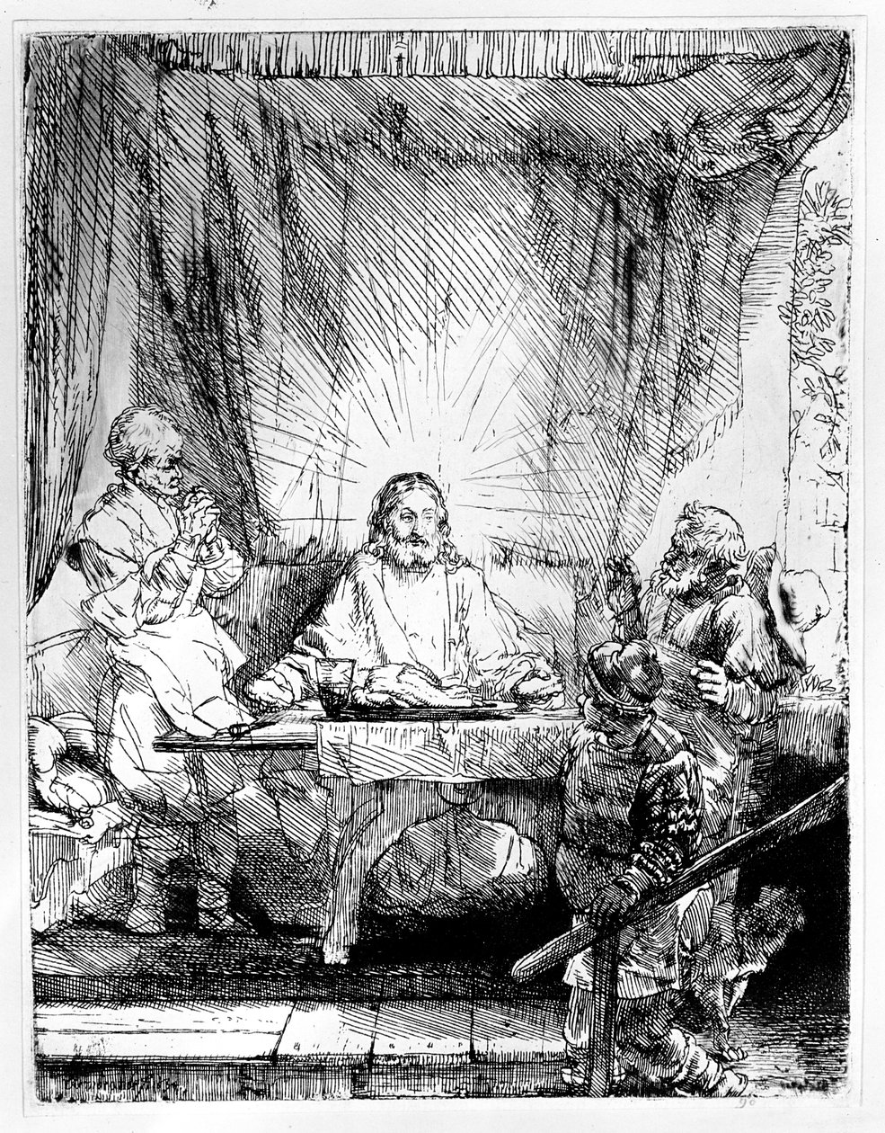 Nadver i Emmaus, 1654 af Rembrandt van Rijn