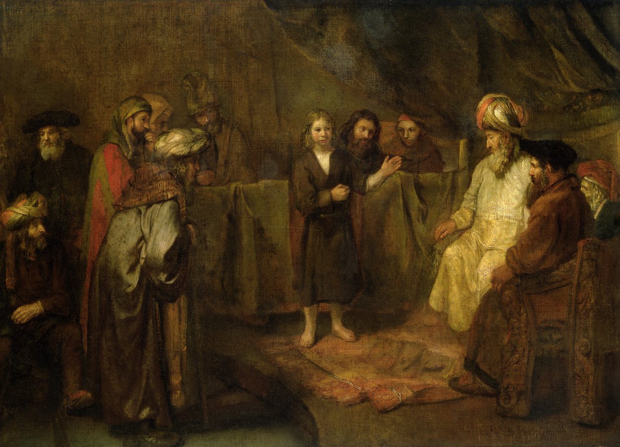 Den tolvårige Jesus foran de skriftkloge, ca. 1655 af Rembrandt van Rijn