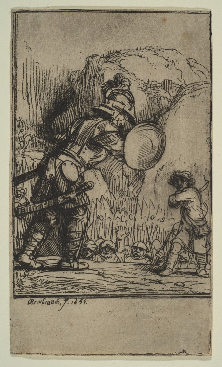 David og Goliat, 1655. af Rembrandt van Rijn