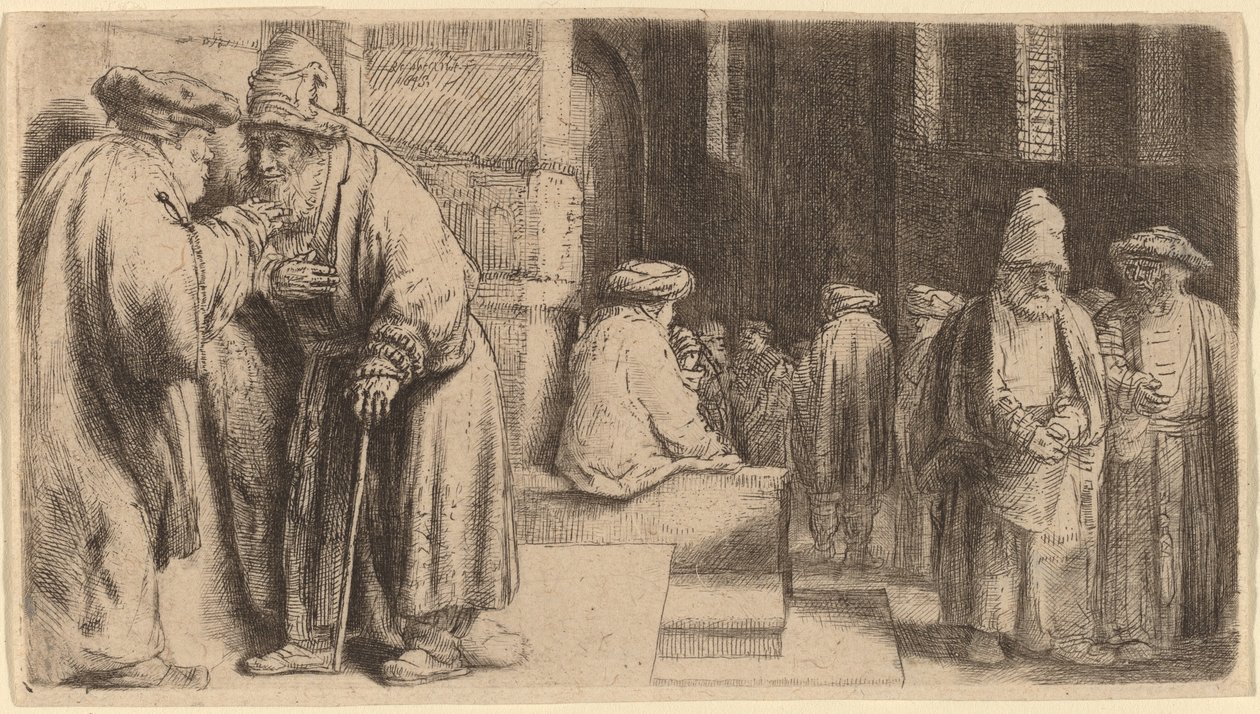 jøder i synagogen af Rembrandt van Rijn