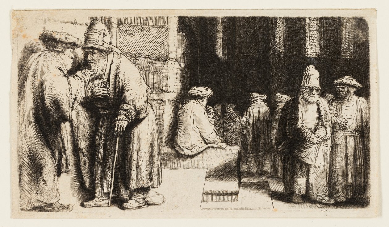 jøder i synagogen af Rembrandt van Rijn