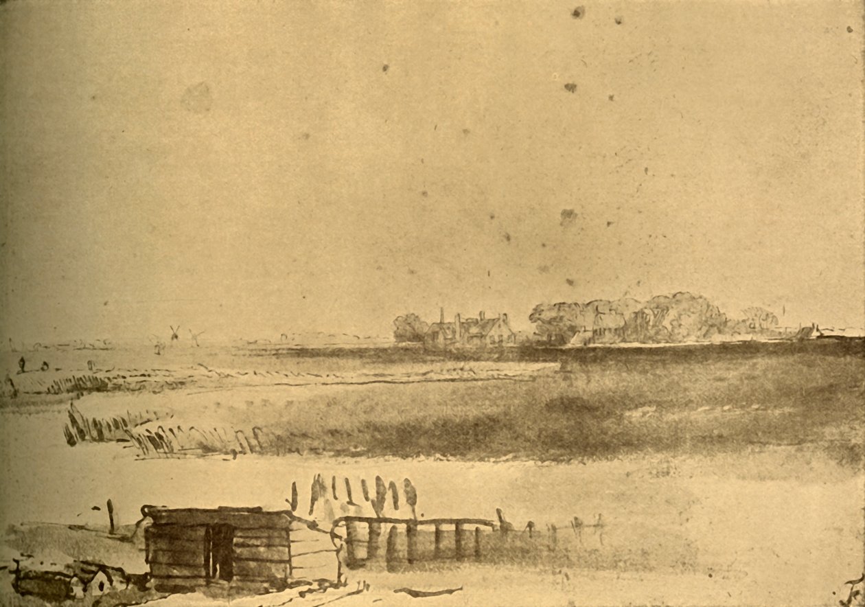Landskabstegning, c1630-16160, 1908. af Rembrandt van Rijn
