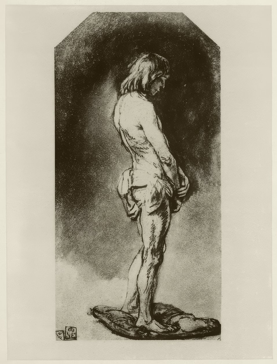 Mand nøgen af Rembrandt van Rijn