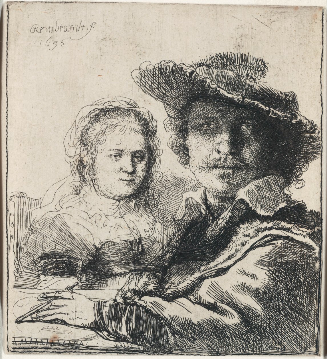 Selvportræt med Saskia af Rembrandt van Rijn