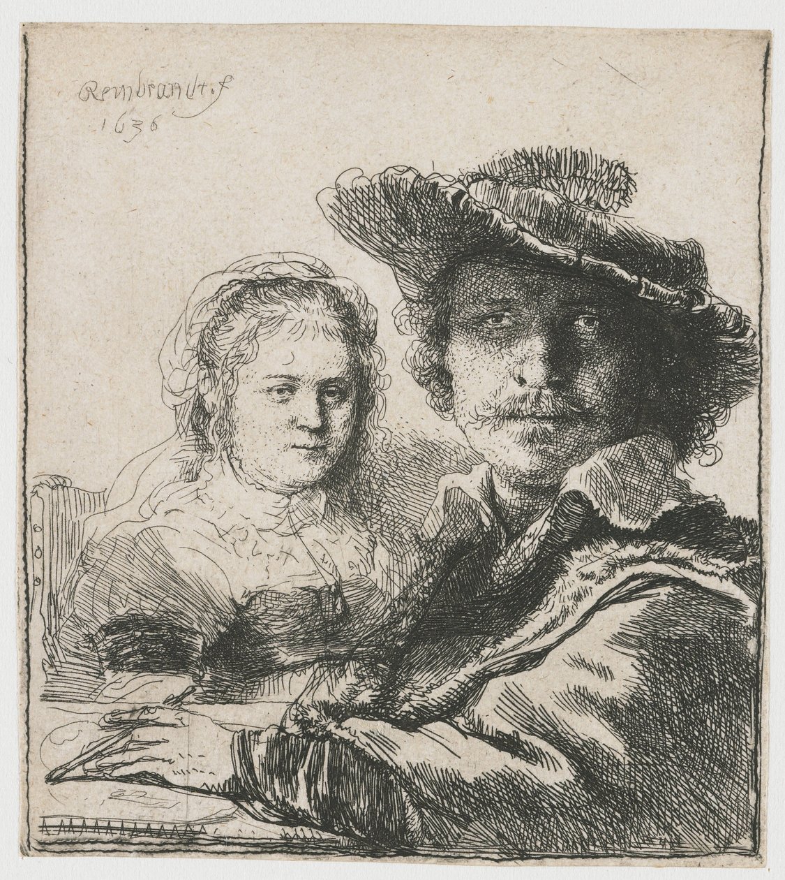 Selvportræt med Saskia af Rembrandt van Rijn