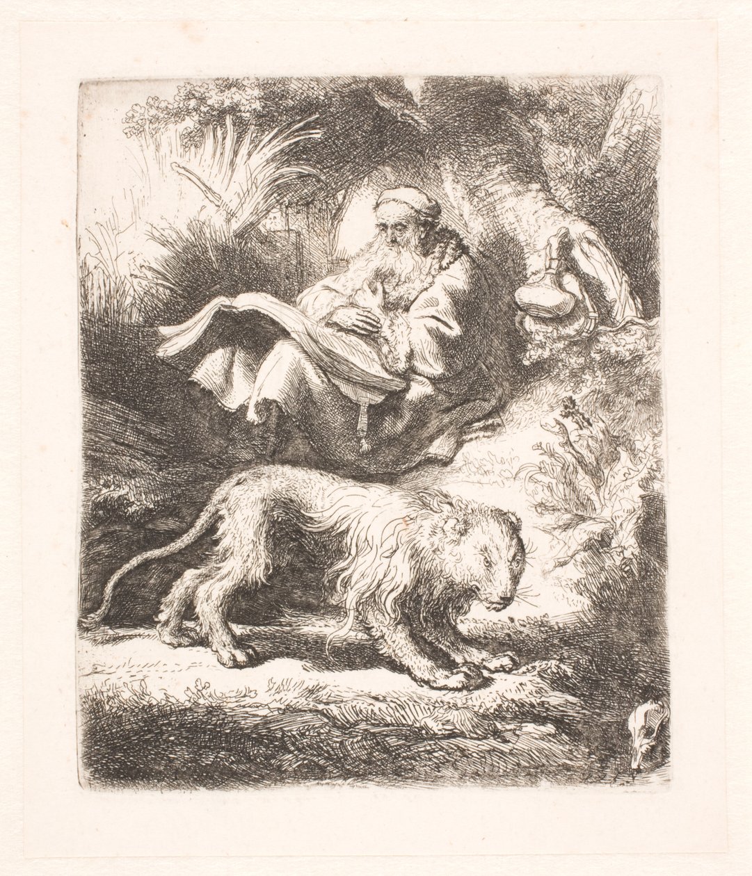 Sankt Jerome læser af Rembrandt van Rijn
