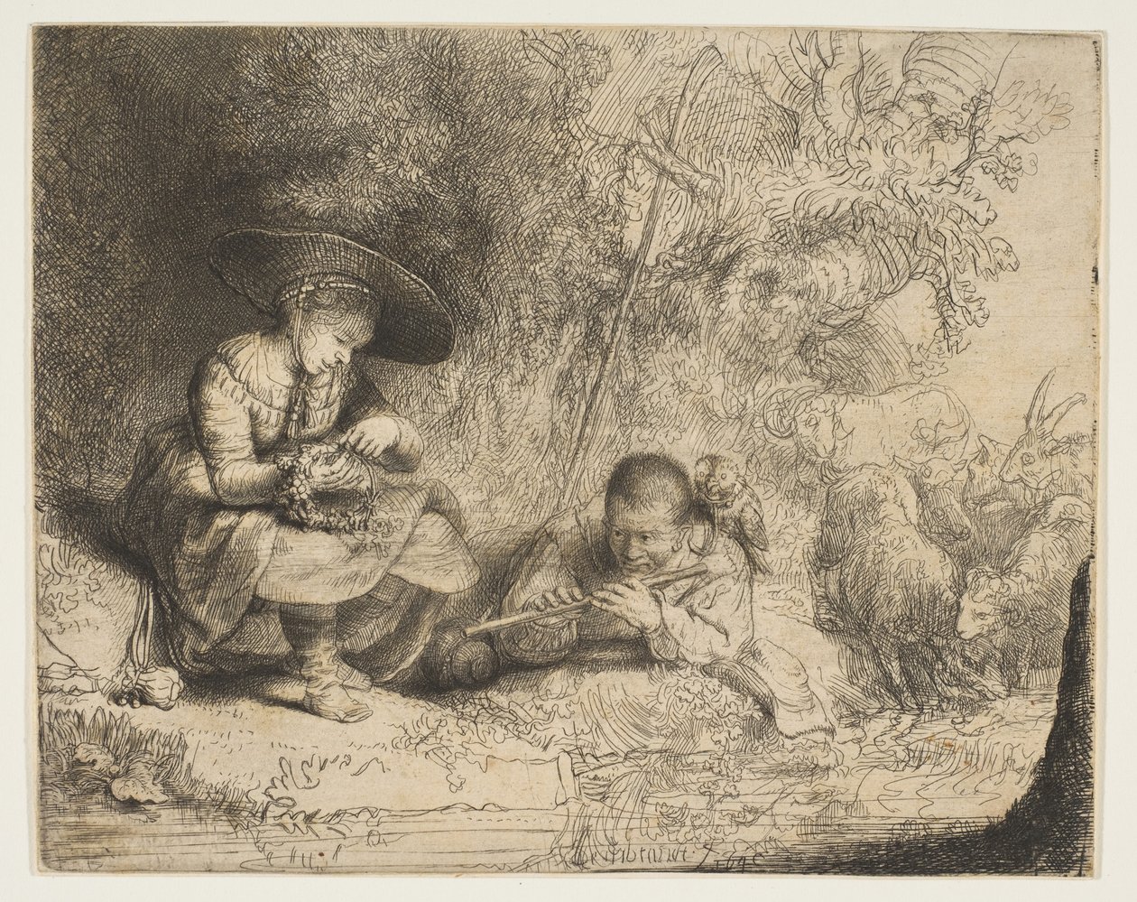 Fløjtespilleren, 1642. af Rembrandt van Rijn
