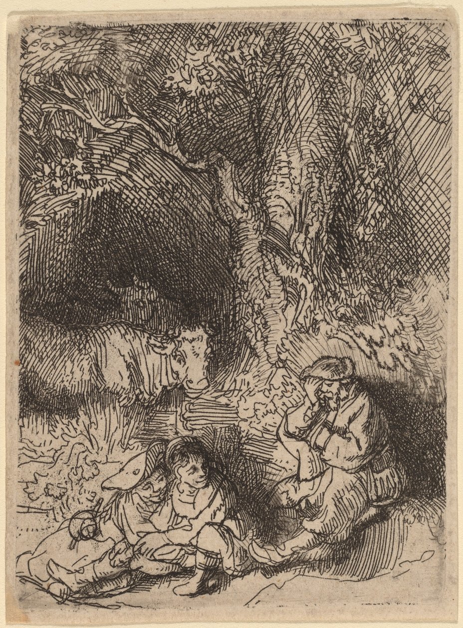 Den sovende Hyrde af Rembrandt van Rijn