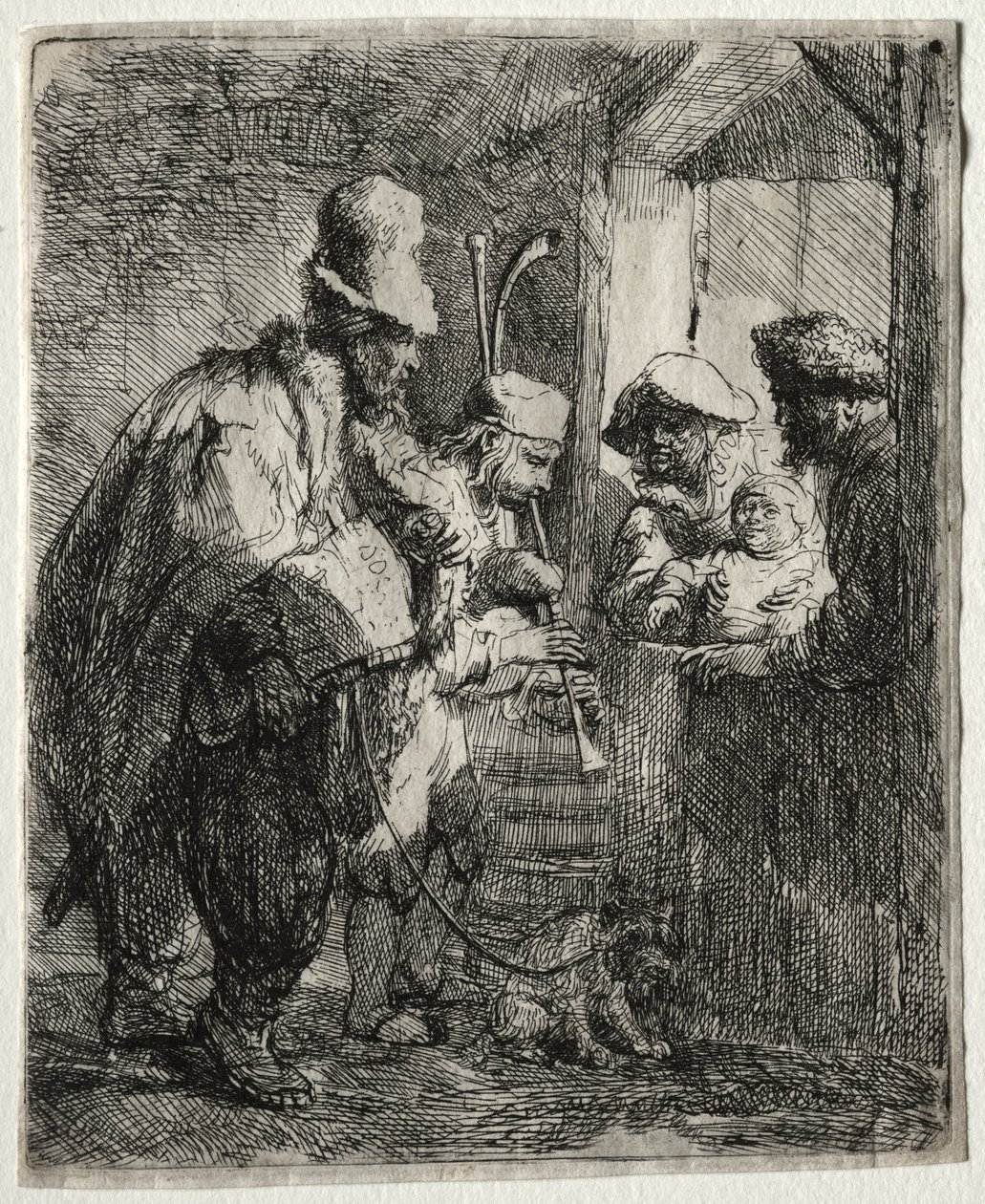 De spadserende musikere af Rembrandt van Rijn