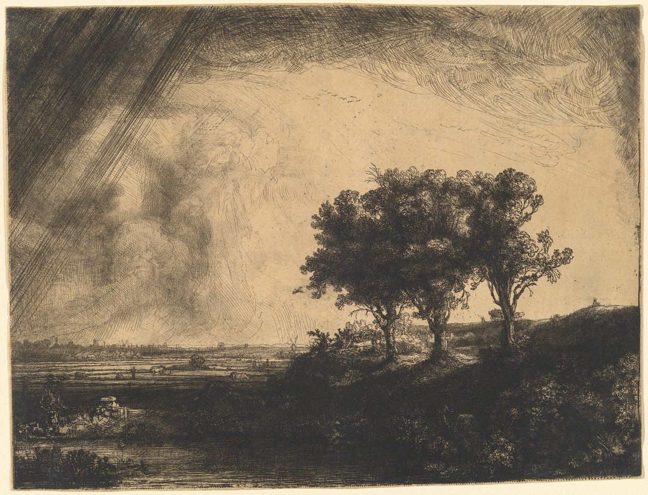 De tre træer af Rembrandt van Rijn