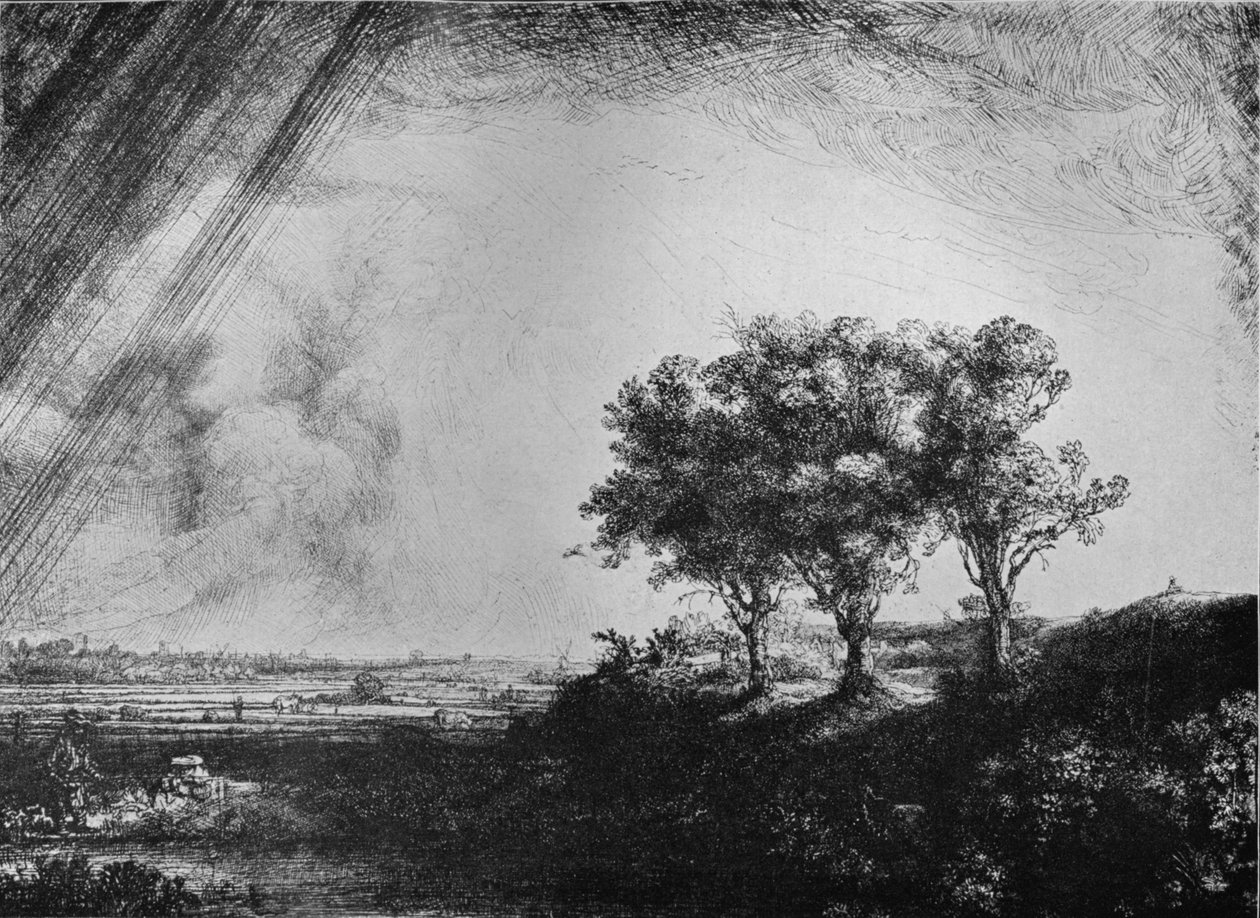 De tre træer, 1643 af Rembrandt van Rijn