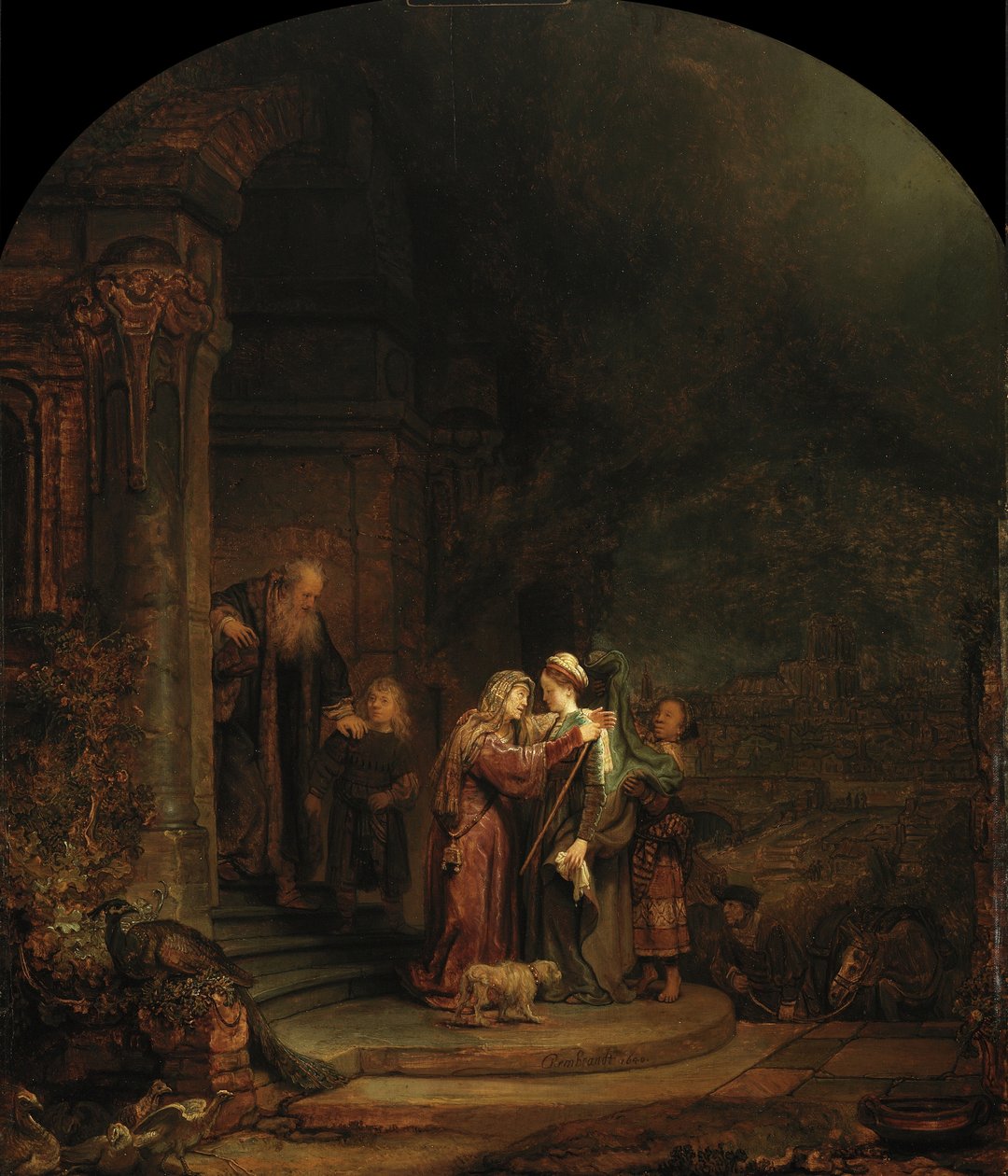 Besøget, 1640 af Rembrandt van Rijn