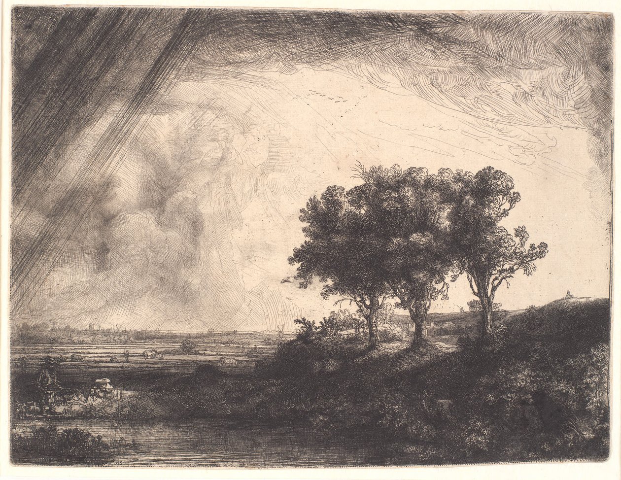 De tre træer af Rembrandt van Rijn