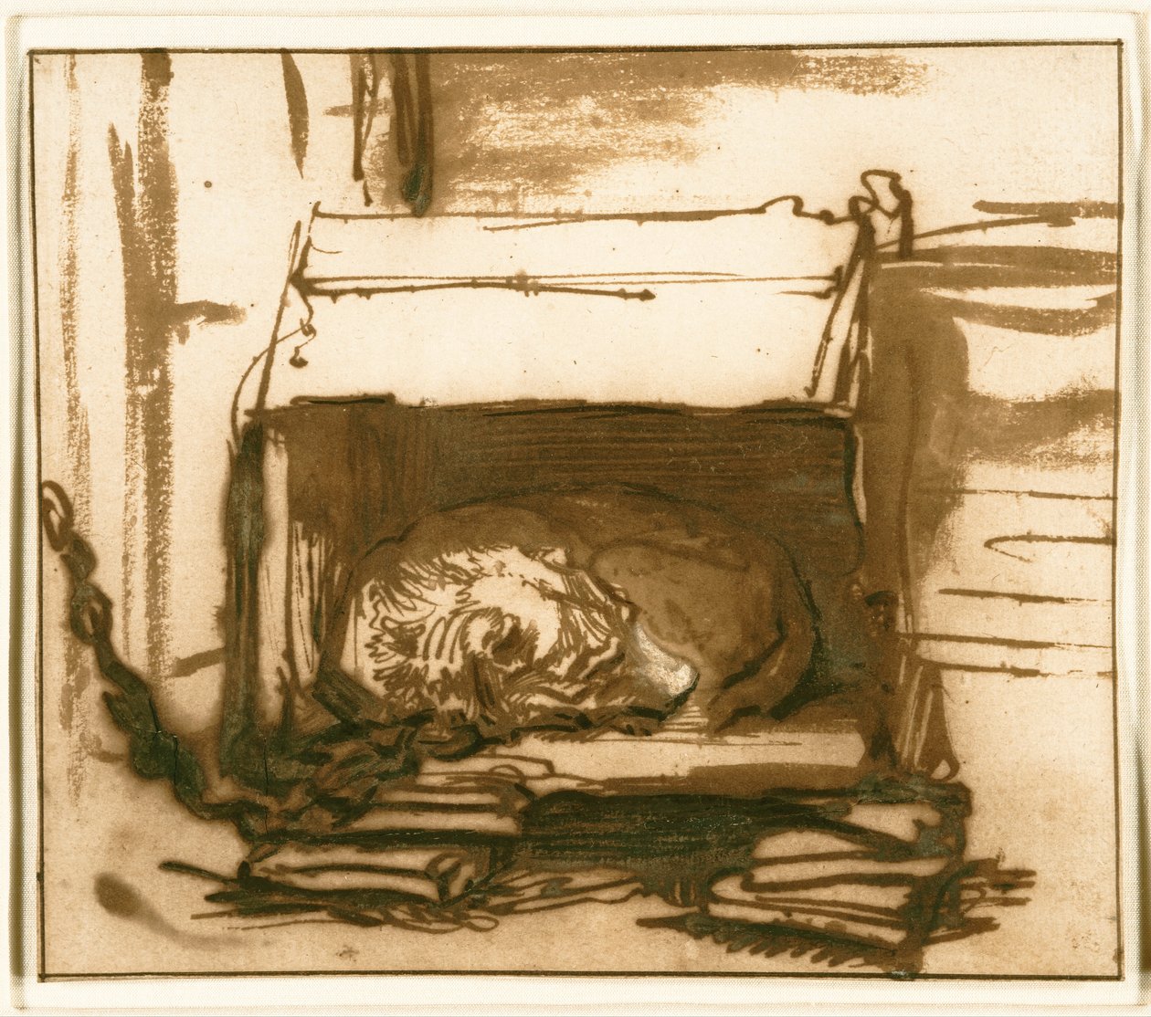Sovende vagthund af Rembrandt van Rijn