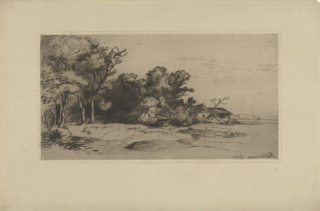 Landskab med gård af Remigius Adrianus Haanen