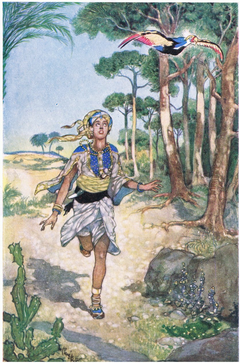 Næste morgen fulgte han fuglen, mens den fløj fra træ til træ, 1930