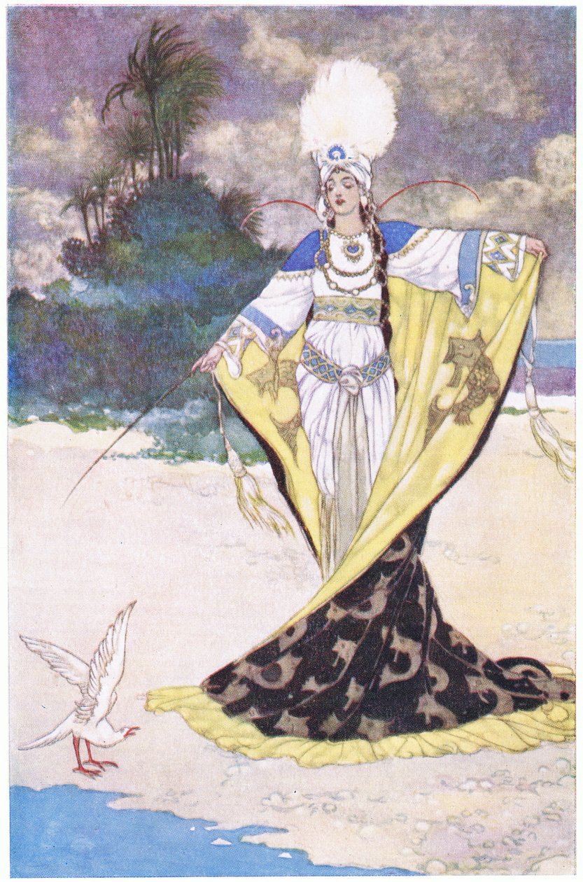 Prinsesse Giauhara ændrer King Beder til en hvid fugl, 1930