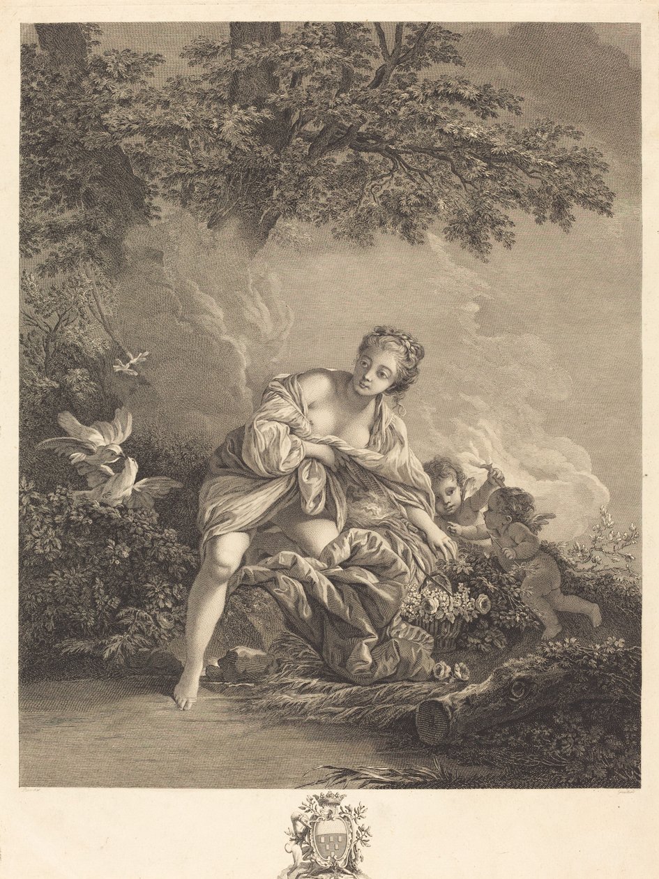 Venus og elsker af René Gaillard after François Boucher