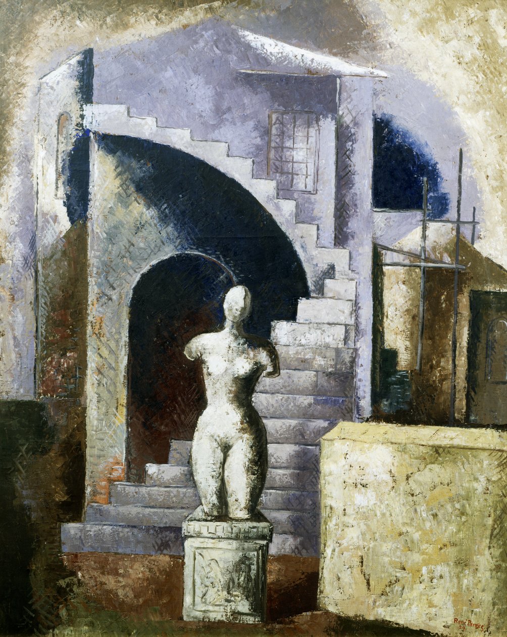 Statue og trappe af Renato Paresce