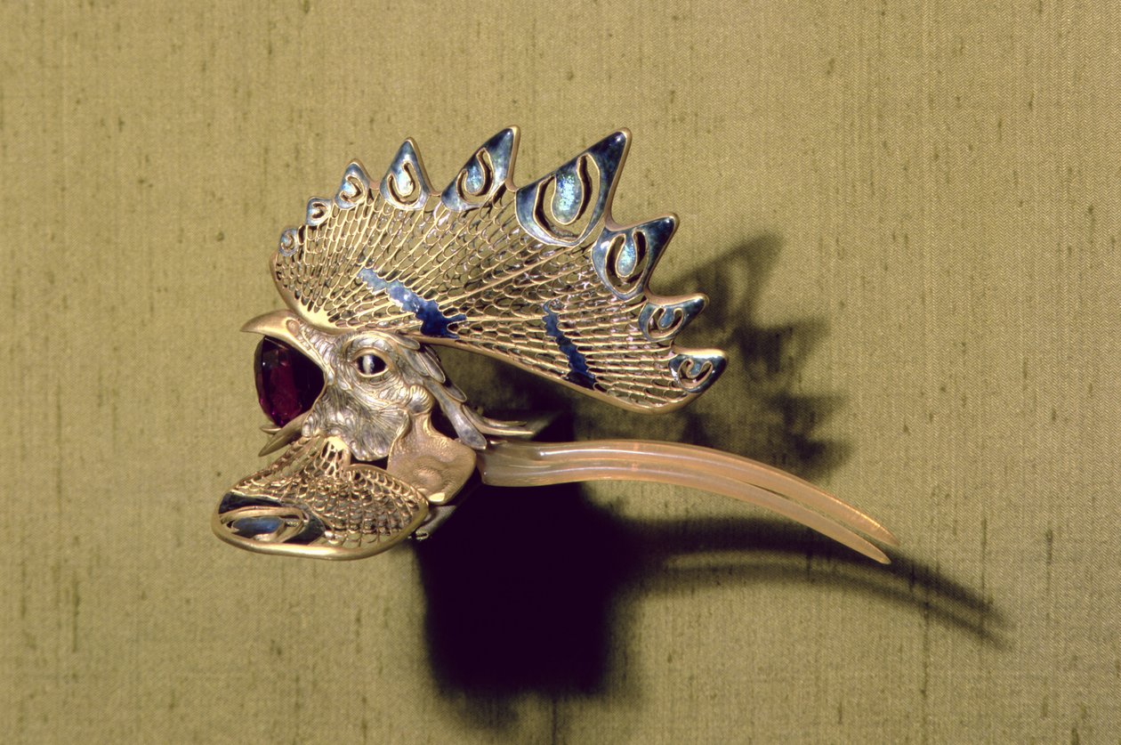 Kam (guld, emalje og ametyst) af Rene Jules Lalique