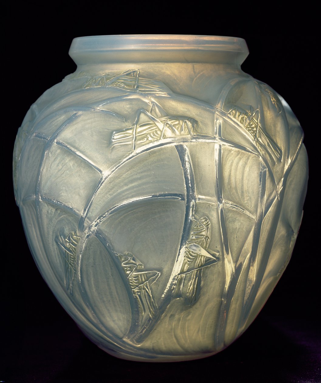 Græshopper, 1913 (blå opaliserende glas) af Rene Jules Lalique