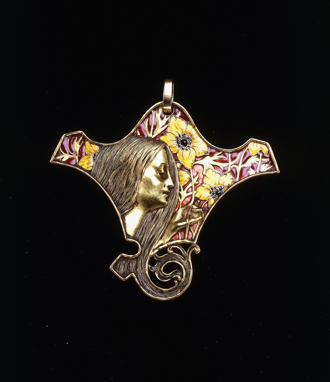 Et vedhæng forestillende en ung jomfru af Rene Jules Lalique