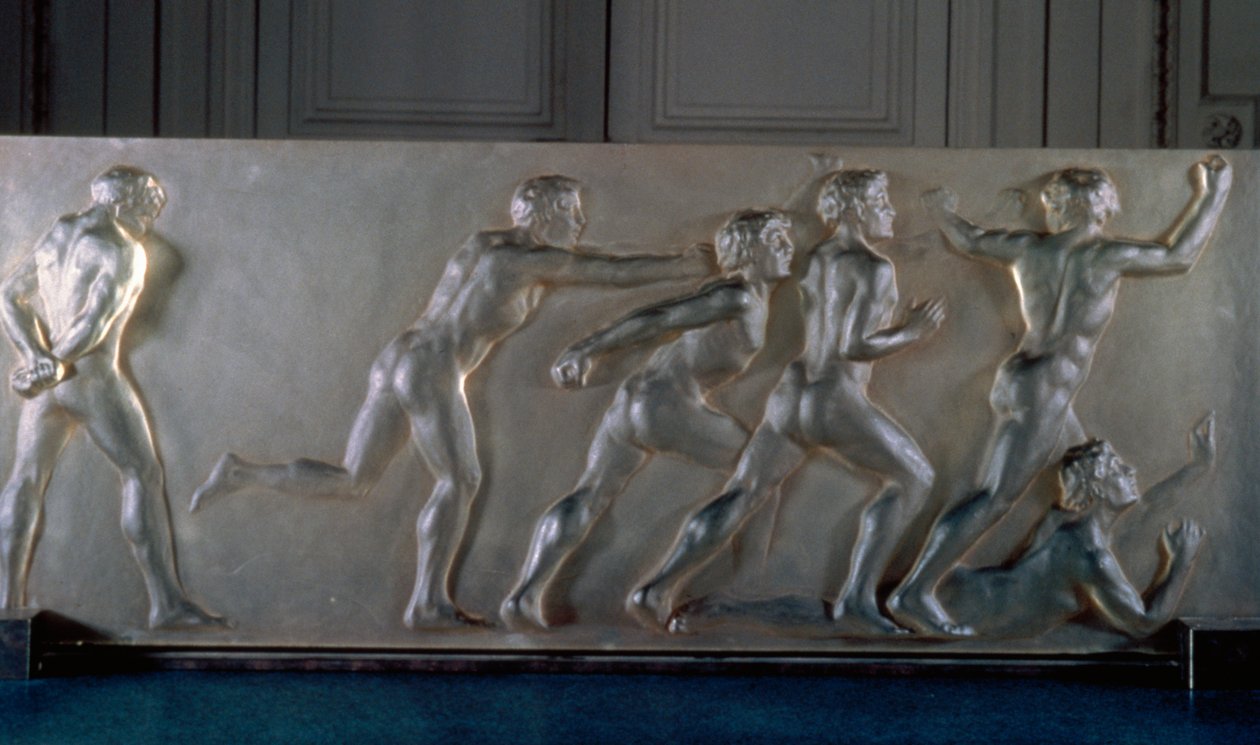 Atletpanel i glas af Rene Jules Lalique
