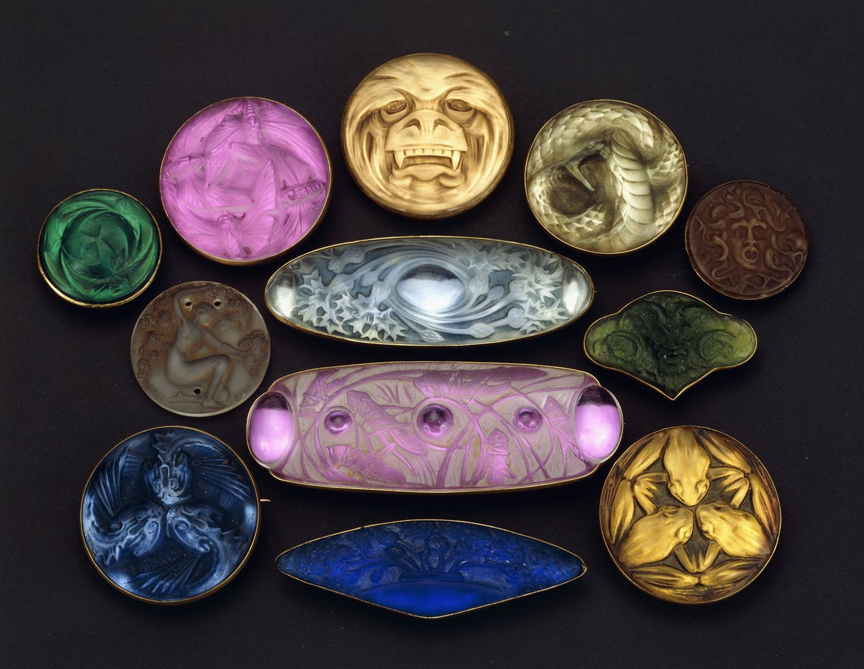 Diverse glasartikler af Rene Jules Lalique