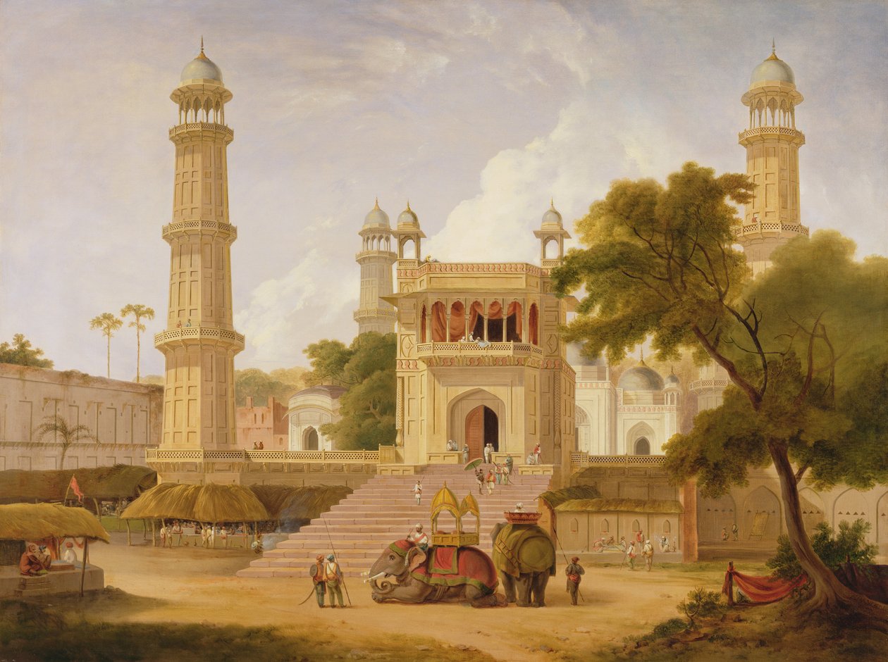 Indisk tempel, der siges at være Abo-ul-Nabis moské, Muttra, 1827 af Rev. Edward Thomas Daniell