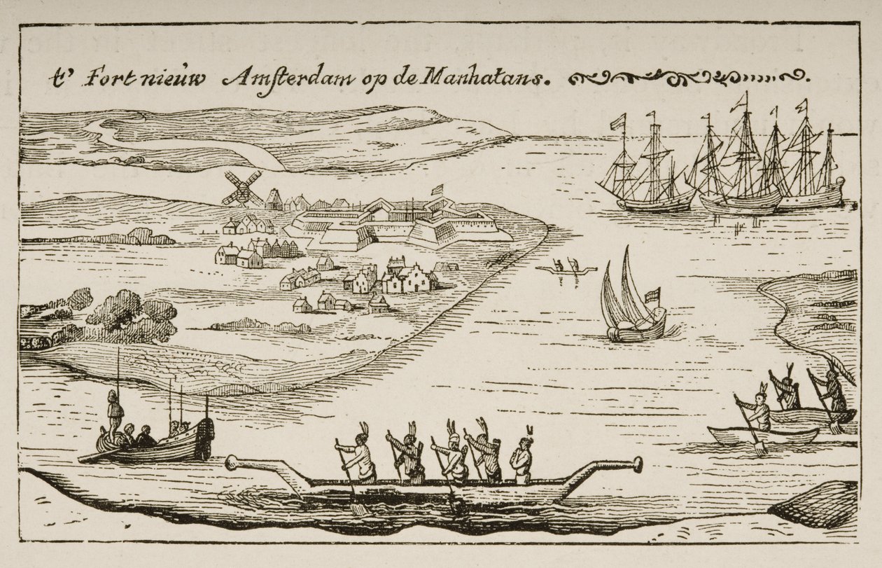 Fort og bosættelse New Amsterdam på Manhattan Island i 1620