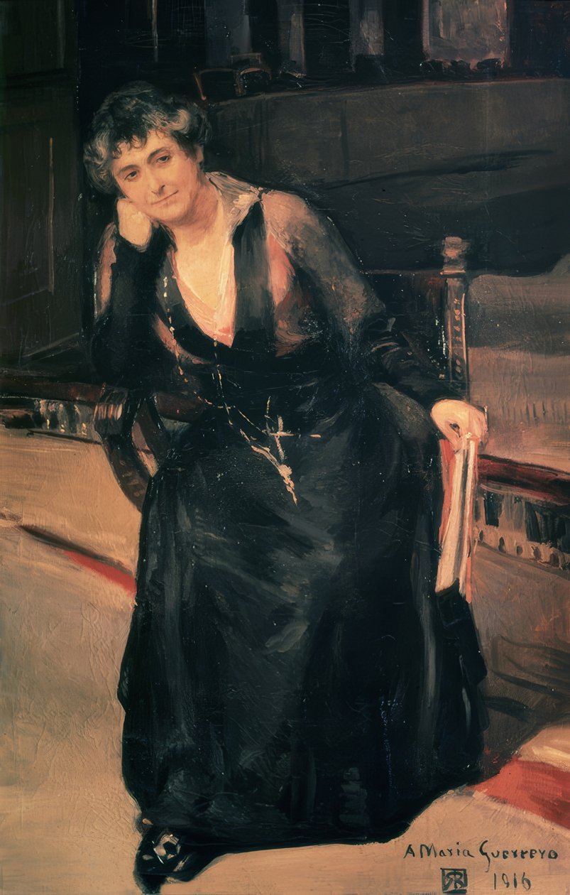 Portræt af María Guerrero af Ricardo Baroja
