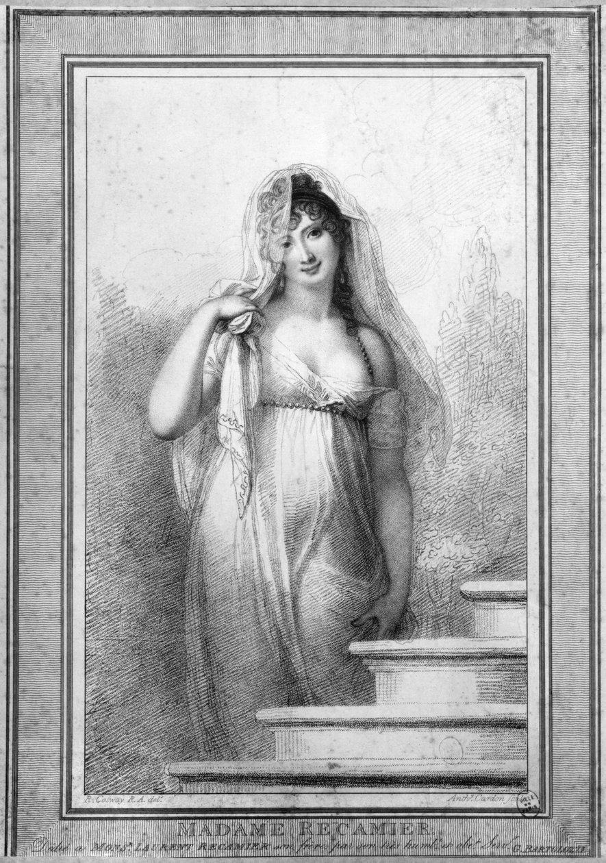 Madame Recamier (1777-1849) graveret af Antoine eller Anthony Cardon (1772-1813) 1804 af Richard Cosway