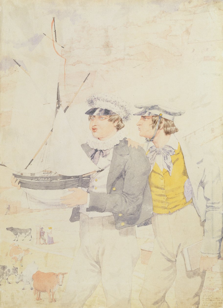 Ungdomsmedlemmer af Yacht Club, 1853 (wc og grafit på papir) af Richard Dadd