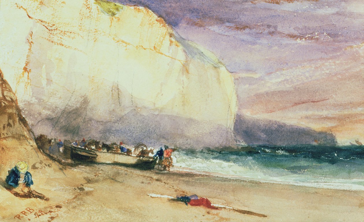 The Undercliff, 1828 af Richard Parkes Bonington
