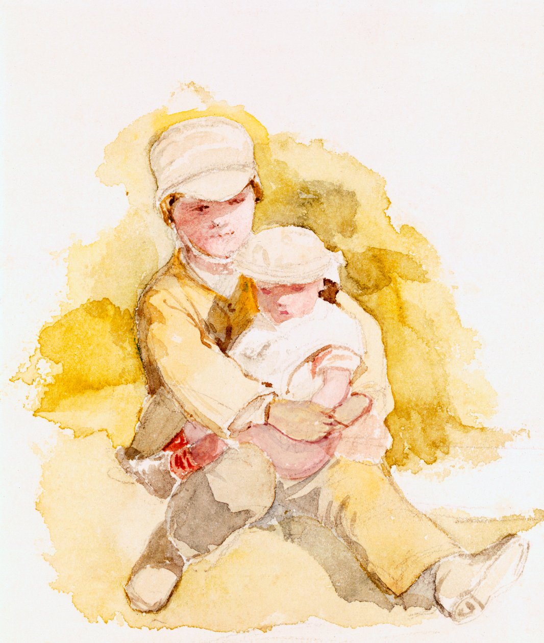 Skitse af to børn, ca. 1852 af Richard Redgrave