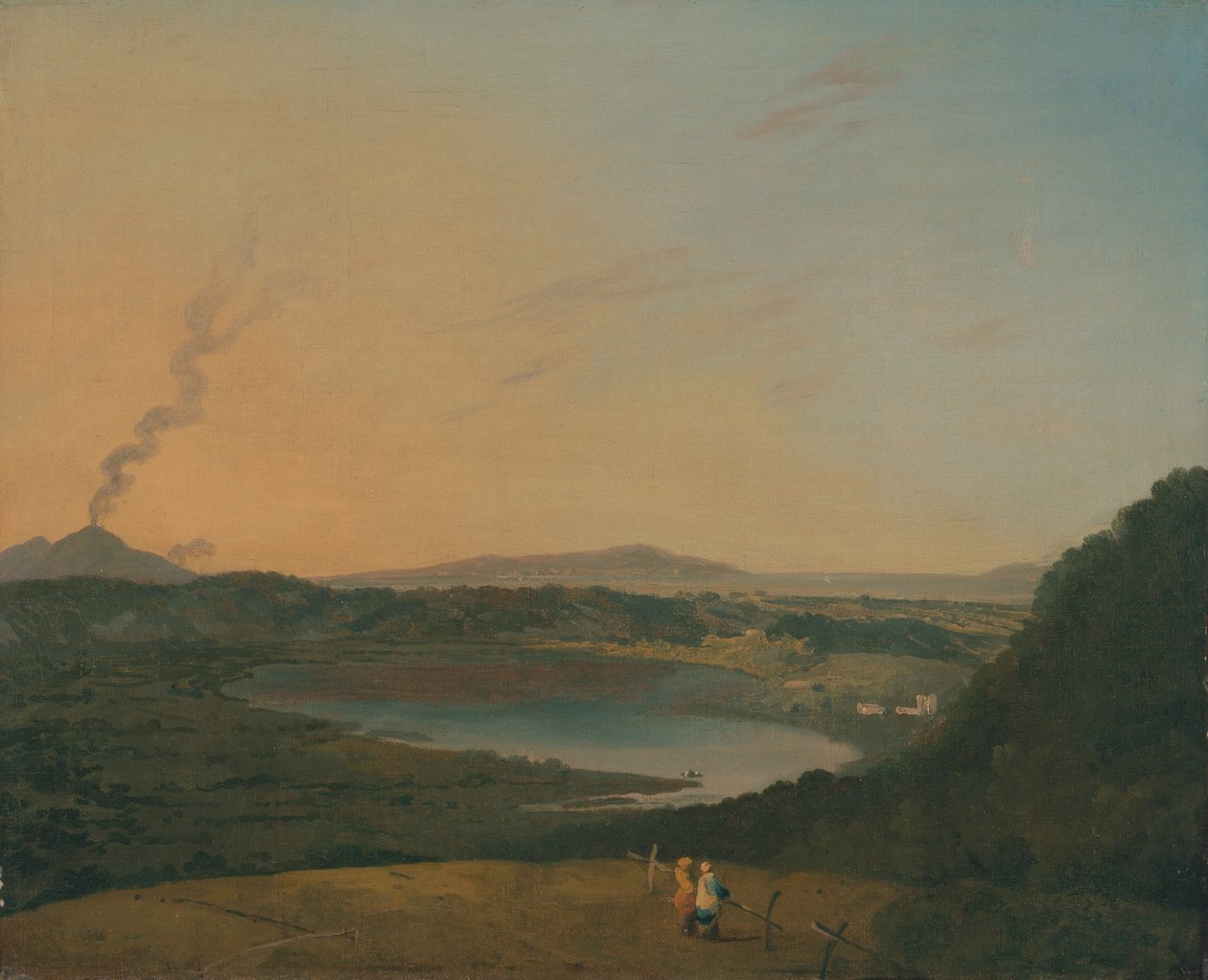 Lago dAgnano med Vesuv i det fjerne af Richard Wilson