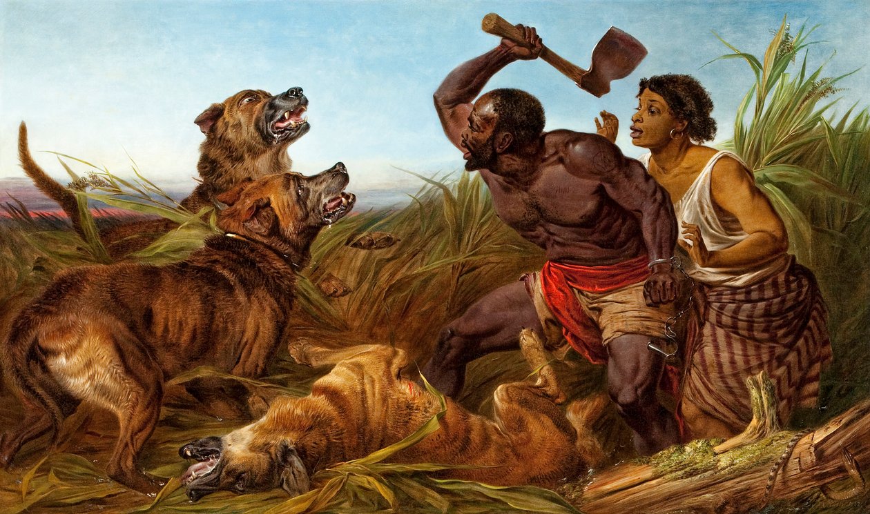 De jagede slaver, 1862. af Richard Ansdell