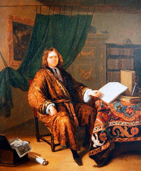 Connoisseur i sit Bibliotek af Richard Brackenburgh