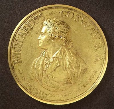 Portrætmedalje af kunstneren (bronze) af Richard Cosway