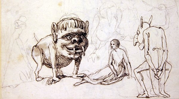 Queer Folk (pen, blæk og blyant på papir) af Richard Doyle